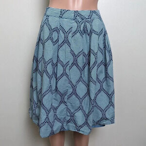 Vintage De Collection Skirt Size XS A-line Full Pleated Cotton Blue Printed